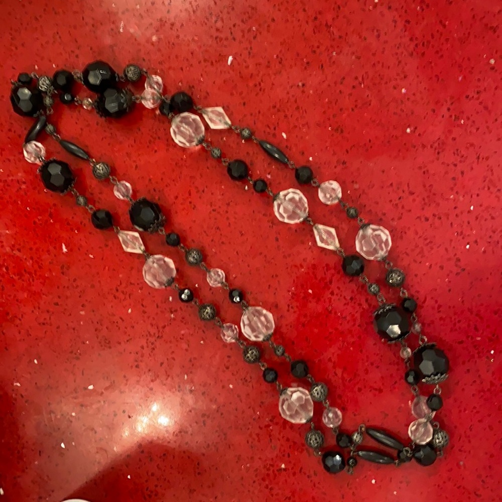 Black and clear white necklace